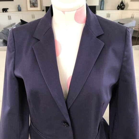 MaxMara Designer Classic 2 Button Cotton Blend 3/4 Slv Jacket Purple Sz 8 NWOT - Picture 2 of 13